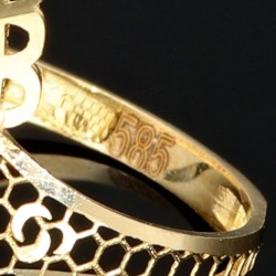 Feiner Damenring aus edlem 585 14K Gold Ringgröße ca. 57-58