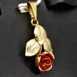 Sehr schöner Anhänger in Form einer Rose mit filigranen Details aus 333er 8K Bicolor Gold