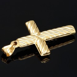 Kruzifix-Anhänger - Jesus Christus Kreuz aus Gold 14k (585er) Gelbgold und Weißgold