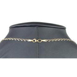 Collier für Damen aus 585 (14k) Bicolor Gold (Gelb- und Weißgold) mit einem von Zirkoniasteinen besetzten Anhänger (ca. 47 cm)