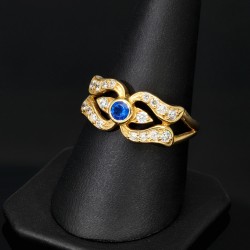 Wunderschöner Ring für Damen aus 14K 585 Gold in feinem Dekor, besetzt mit glänzenden Zirkonia in ca. RG 56