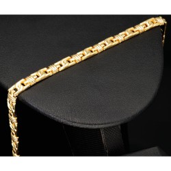 Edles Gold-Armband mit ansprechendem Muster aus 585 14K Gelbgold (ca. 21cm Länge)