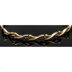 Edel designtes Bicolor Designer Armband aus hochwertigem 585 14K Gold in (ca. 19 cm Länge)