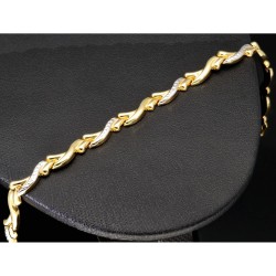 Edel designtes Bicolor Designer Armband aus hochwertigem 585 14K Gold in (ca. 19 cm Länge)