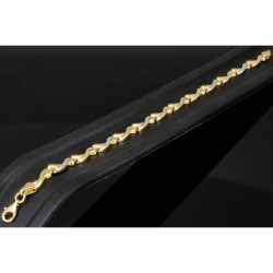 Edel designtes Bicolor Designer Armband aus hochwertigem 585 14K Gold in (ca. 19 cm Länge)