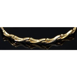 Edel designtes Bicolor Designer Armband aus hochwertigem 585 14K Gold in (ca. 19 cm Länge)