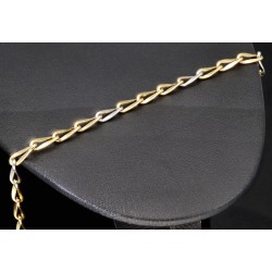 Funkelndes Armband aus hochwertigem Bicolor 585 14K Gold (ca. 19-20 cm Länge)