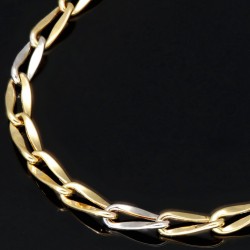 Funkelndes Armband aus hochwertigem Bicolor 585 14K Gold (ca. 19-20 cm Länge)