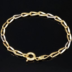 Funkelndes Armband aus hochwertigem Bicolor 585 14K Gold (ca. 19-20 cm Länge)