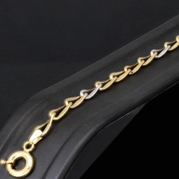 Funkelndes Armband aus hochwertigem Bicolor 585 14K Gold (ca. 19-20 cm Länge)