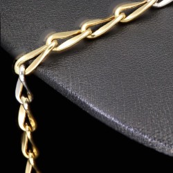 Funkelndes Armband aus hochwertigem Bicolor 585 14K Gold (ca. 19-20 cm Länge)