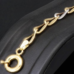 Funkelndes Armband aus hochwertigem Bicolor 585 14K Gold (ca. 19-20 cm Länge)