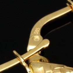 Exquisite Creolen / Hoops mit ausgefallenem Design aus hochwertigem 585 / 14K Gold