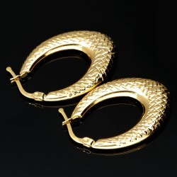 Exquisite Creolen / Hoops mit ausgefallenem Design aus hochwertigem 585 / 14K Gold