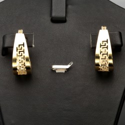 Elegante Ohrringe / Creolen mit schönem Greco-Design aus edlem 585 / 14K Gold