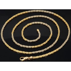 Massive Königskette in ca. 80cm Länge und 2,5mm in besonderem Bicolor Design aus 14K 585 Gold (Gelbgold und Weißgold) (ca. 35,9g)