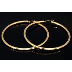 Glänzende XXL Creolen / Hoops / Ohrringe in elegantem Design in edlem 585 14K Gelbgold glänzend poliert