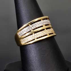 Bezaubernder Zirkonia Gold Ring für Damen in edlem 585 / 14K Gelbgold in Ringgröße ca. 56