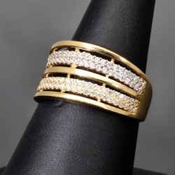 Bezaubernder Zirkonia Gold Ring für Damen in edlem 585 / 14K Gelbgold in Ringgröße ca. 56