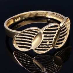 Glänzender Ring aus hochwertigem 585 14K Gold Ringgröße ca. 57