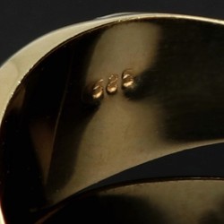 Feiner Ring für Damen mit stilvollem Dekor in 585 / 14K Bicolor Gold in Ringgröße ca. 59-60