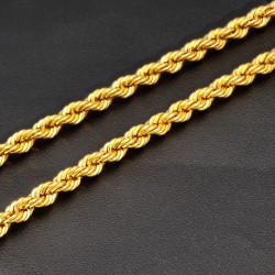 Funkelnde Kordelkette in ca. 60 cm Länge aus hochwertigem 585er Gold 14k  ca. 4-5mm Breite