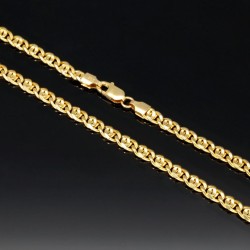 Goldkette in prunkvollem Design aus 14K, 585er Gelbgold für Damen und Kinder (in 4 mm Breite und 50 cm Länge, ca. 8,2g)