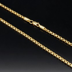 Funkelnde, kurzgliedrige Ankerkette aus edlem 585 / 14K Gold  (ca. 55 cm Länge 2,5mm)