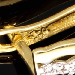 Funkelnde Ohrringe mit Zirkonia  und englischem Verschluss aus massivem  Bicolor 585er 14K Gold