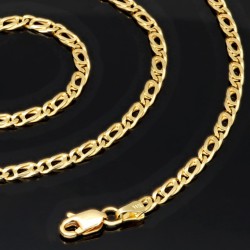 Hochwertige Goldkette in filigranem Design aus massivem 585 14k Gelbgold (ca. 50 cm lang, 3 mm breit)