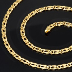 Hochwertige Goldkette in filigranem Design aus massivem 585 14k Gelbgold (ca. 50 cm lang, 3 mm breit)