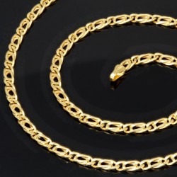 Hochwertige Goldkette in filigranem Design aus massivem 585 14k Gelbgold (ca. 50 cm lang, 3 mm breit)