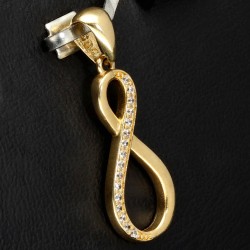 Unendlichkeitszeichen - Gold - Anhänger mit Zirkonia in edlem 585 14K Gold