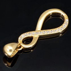 Unendlichkeitszeichen - Gold - Anhänger mit Zirkonia in edlem 585 14K Gold