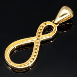 Unendlichkeitszeichen - Gold - Anhänger mit Zirkonia in edlem 585 14K Gold