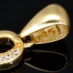Unendlichkeitszeichen - Gold - Anhänger mit Zirkonia in edlem 585 14K Gold