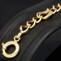 Bicolor Gold-Armband für Damen aus hochwertigem 14K 585 Gelbgold und Weißgold in elegantem Design (ca. 19-20 cm Länge)
