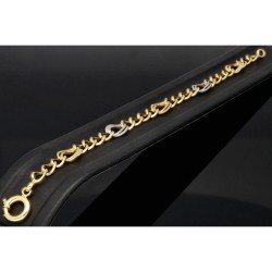 Bicolor Gold-Armband für Damen aus hochwertigem 14K 585 Gelbgold und Weißgold in elegantem Design (ca. 19-20 cm Länge)