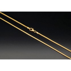 Kurze Goldkette / Fuchsschwanzkette in filigranem Design in hochwertigem 585 14k Gelbgold für sehr schlanke Damen und Kinder (ca. 42cm lang, ca. 1,3mm breit)