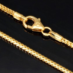Kurze Goldkette / Fuchsschwanzkette in filigranem Design in hochwertigem 585 14k Gelbgold für sehr schlanke Damen und Kinder (ca. 42cm lang, ca. 1,3mm breit)