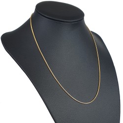 Kurze Goldkette / Fuchsschwanzkette in filigranem Design in hochwertigem 585 14k Gelbgold für sehr schlanke Damen und Kinder (ca. 42cm lang, ca. 1,3mm breit)