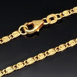 Exklusive Vintage Snail Goldkette aus hochwertigem Gelbgold (14K, 585 ca. 6,4g) in ca. 50cm Länge mit FBM-Stempel für Herren und Damen (Unisex)