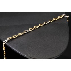 Elegantes Armband aus funkelndem - Bicolor Gold 14K / 585 Gelb- und Weißgold (ca. 19,5 cm Länge)