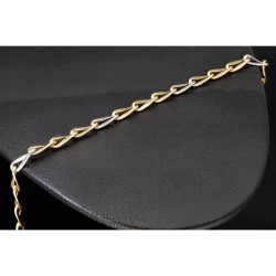 Elegantes Armband aus funkelndem - Bicolor Gold 14K / 585 Gelb- und Weißgold (ca. 19,5 cm Länge)