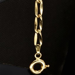 Elegantes Armband aus funkelndem - Bicolor Gold 14K / 585 Gelb- und Weißgold (ca. 19,5 cm Länge)