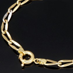 Elegantes Armband aus funkelndem - Bicolor Gold 14K / 585 Gelb- und Weißgold (ca. 19,5 cm Länge)