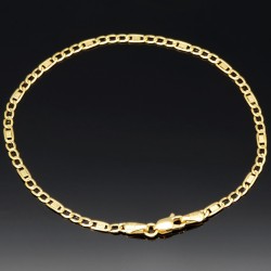 Feines Figaro Armband aus funkelndem 585 14k Gold, ca. 2mm breit, 19,5 cm lang
