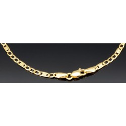 Feines Figaro Armband aus funkelndem 585 14k Gold, ca. 2mm breit, 19,5 cm lang