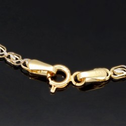 Trendiges Armband aus funkelndem 14K / 585 Bicolor Gold (Gelbgold und Weißgold) ca. 18cm Länge