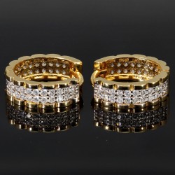 Mini Creolen mit funkelnden Zirkonia aus massivem 585 14K Gold